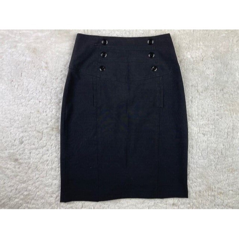 Amy Byer Size 7 Womens Skirt Black Stretch Knee Length